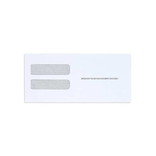 Blue Summit Supplies 100 W2 Tax Envelopes, 3-Up, Self Seal, Security Tint