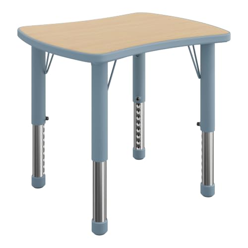 Flash Furniture 26x22 Height Adjustable Activity Table, Natural/Dusty Blue