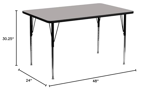 EMMA + OLIVER Gray 48x24 Adjustable Height Activity Table