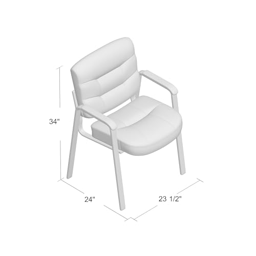 Boss Office Products Executive Mid Back LeatherPlus Guest Chair in Black (B7509)