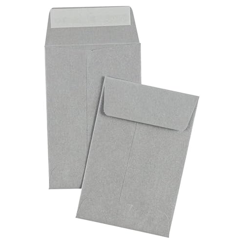 LUXPaper #4 Coin Envelopes | 3'' x 4 1/2'' | Silver Metallic | 80lb. Text | 1,000 Qty