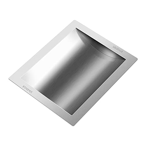Transaction Tray,Ticketing Windows.Drop-in Deal Tray 304 Stainless Steel Cash Register Tray 16" Length x 10" Width x 1.6" Cash Window Embedded Trading Trayr Suitable for Service Station Ticket Windows