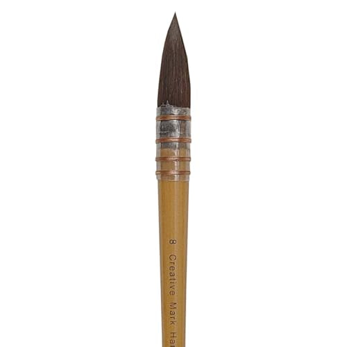 Creative Mark Harmony Blue Squirrel Quill Watercolor Brush Size # 8 - Professional Quill Paint Brush, Balanced Wood Handle