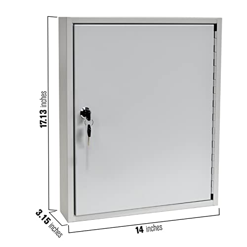 BankSupplies STEELMASTER 110 Key Cabinet Single Lock Key Box Welded Steel Scratch Resistant with Numbered Write-On Key Tags for Easy Identification 14W x 17H Inches
