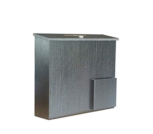FixtureDisplays® Wooden Collection Receptacle Suggestion Donation Charity Fundraising Organizer 15"w x 12-3/4"h x 3-5/16"d 1040-85-BLK 1040-85-BLK