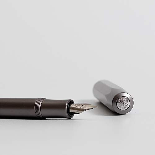Kaweco AL Sport Fountain Pen Anthracite, Fine Nib Sport Octagonal Clip Chrome