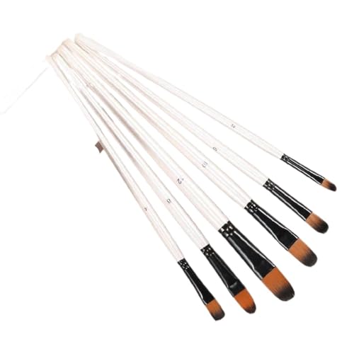 UOHLCX HBJWOV Pearl Painting Brushes 6 Two-Color Nylon Bristle Paintbrush Set Art Slant Peak