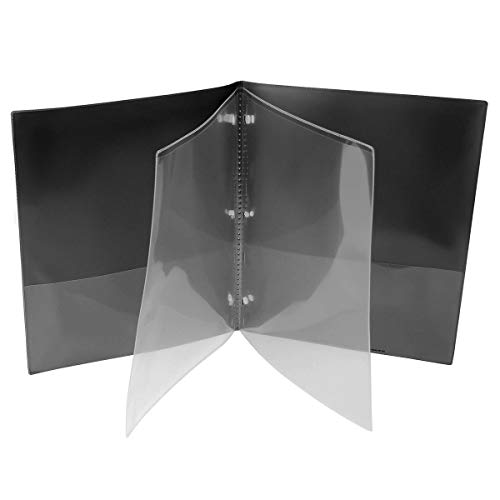 StoreSMART - 9 1/4" x 11 3/4" Multi-Pocket Folder for Commerical Truck Drivers - Black - Two-Page - 10 Pack - ZR8004-TRUCK-BK-10