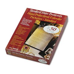 Heavy-Duty, 3-Hole Punched, Side/Side/Top Load, Clear Front, 8.5 x 11 Insert Sheet Protectors, 50/Box by C-Line