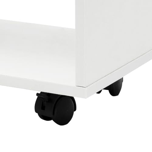 Book Shelf 5 Cube Short Bookshelf Bookcase, File Cabinet Filing Storage Cabinets, Low Shelf Cubbies Book Case with 360° Wheels and Dividers, Cube Organizer Shelf for Home Office (Warm White)