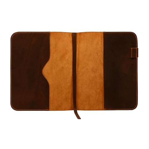 CestAntiQ Refillable XXL Leather Journal Cover 8.5 x 11 in, Dark Brown