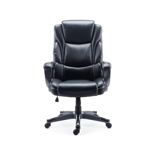 Staples Mcallum Manager Office Chair, Bonded Leather, Swivel, Black