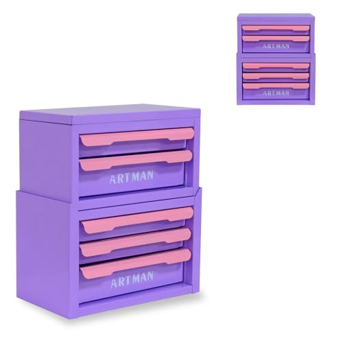 AMZXPLORE 2+3 Layers Stackable Desk Organizer, Steel Storage Box