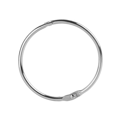 Book Rings 100pcs 50mm Metal Loose-Leaf Binder Rings Notebook Index Cards Album Binding Clip DIY Multifunctional Bind Ring Office Supplies for DIY Travel Diary