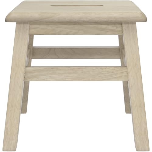 eHemco Solid Hardwood Step Stool, 12.25 Inches, Unfinished