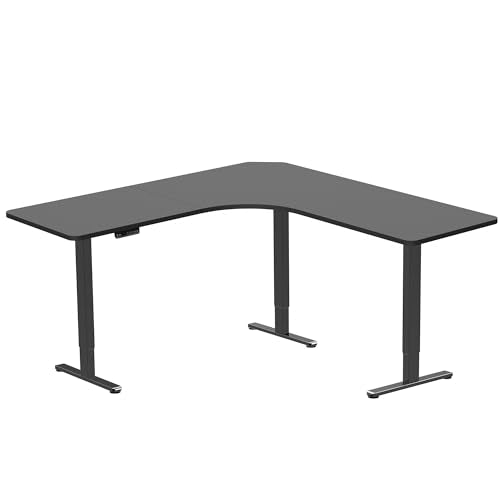 VIVO Black 71 x 71 in Corner Standing Desk, DESK-KIT-E3CB2