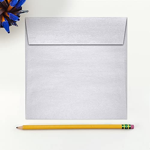 LUXPaper Square Invitation Envelopes | Peel & Press | 6" x 6" | Silver Metallic | 80lb. Text | 500 Qty