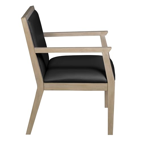 Romig Regent WallGuard Guest & Reception Waiting Room Wood Side Chair - Noble Oak/Black Vinyl