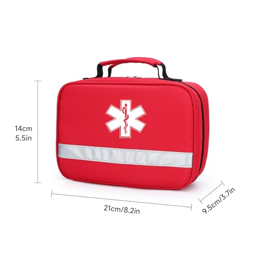 Lcoygia Professional First Aid Bag Empty,Insulated First Aid Kit with Dividers,Waterproof Cooler Trauma Medical Kit for Home, Office, Car, Hiking-Portable Emergency Medical Bag(Bag Only) (Small)