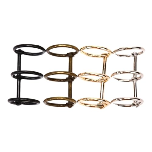 A6 Binder Rings 20Pcs Metal Loose Leaf Book Binder 3 Rings for Notebook Album Scrapbook Clip for Notebook(Yellow)