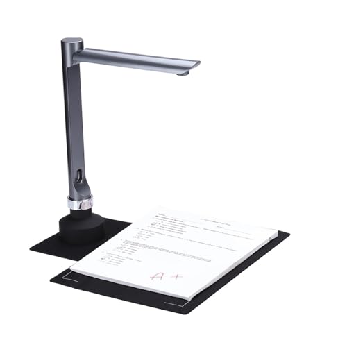F60A USB Document Camera Scanner, 5MP HD Camera A4 Size with LED Light Teaching Software for Teacher Classroom Online Teaching