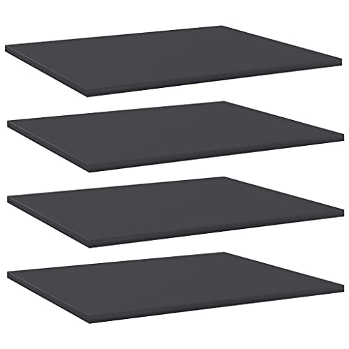 IBUQDDV Engineered Wood Bookshelf Boards 4 Pack, 23.6x19.7x0.6 Inch Gray Storage Shelf Panels, Bookcase Shelf Boards for Additional Storage Space or Replacement