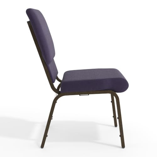 EMMA + OLIVER Royal Purple Fabric 18.5" W Stacking Church Chair