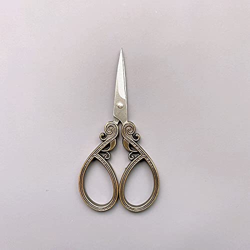 DSWMY Craft Scissors, Craft Scissors Retro Style Embroidery Antique Vintage Cutter Cross Stitch Sewing Tool Stainless Steel