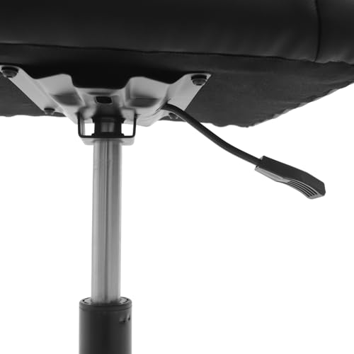 Mobile Under Desk Footrest, Leather Ergonomic Foot Rest with Wheels and Comfort Padding, Height Adjustable Foot Stool Leg Rest for Home Office, Black