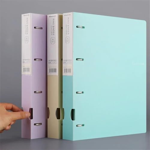Filing Envelopes A4 Loose-Leaf Folder Document Display Book 4 Holes Loose-Leaf Folder Colour Waterproof File Ring Office Stationery(Green)