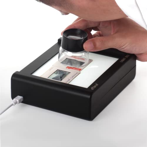 eTone Slide and Film viewer, digitizing/scanning/Copying. Light Box Scanner with 10 Adjustable Brightness USB Interface. Comes with 10x Lens.