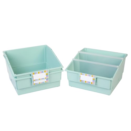Really Good Stuff Picture Book Classroom Library Bins with Dividers, 6-Pack
