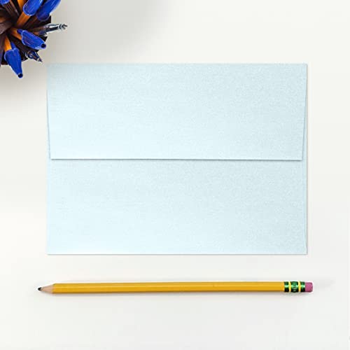 LUXPaper A7 Invitation Envelopes | Peel & Press | 5 1/4" x 7 1/4" | Aquamarine Metallic | 80lb. Text | 250 Qty