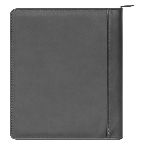 FranklinCovey - Brighton Cover for Wire-Bound FranklinCovey Planners | Simulated Leather - Zipper Closure (Monarch, Slate)