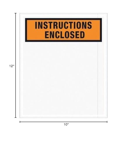 12 x 10" Orange "Instructions Enclosed" Envelopes