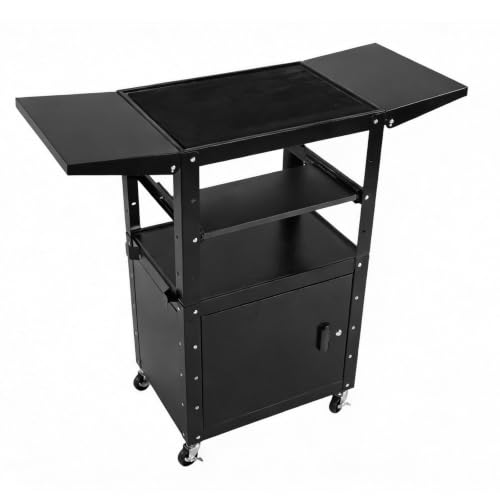 Generic Rolling AV Carts Cabinet with Locking Cabinet and Keyboard Tray 3D