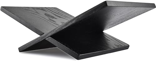 Honygebia Solid Oak Wood Book Stand, Cross Frame Open Display Holder
