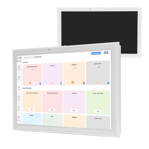21.5 Inch Interactive Touchscreen Smart Digital Calendar, Wall Desk Mountable Electronic Chore Chart, Intelligent Family Organizer for Daily Meal Planner and Home Schedule Management