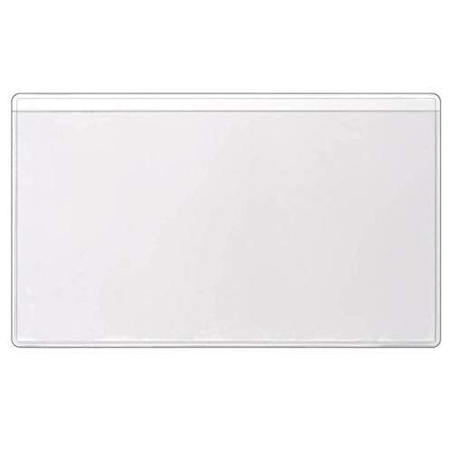 StoreSMART - 3" x 5 1/4" - Non-Adhesive Plastic Vinyl Pocket - Index Card Sized - Open Long Side - 50 Pack - PE106L-C-50