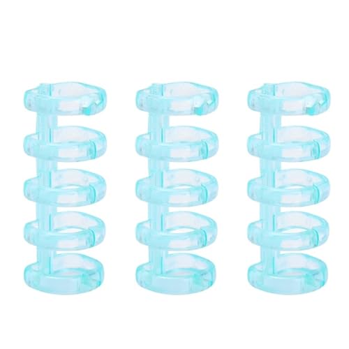 Book Rings Clips 100Pcs 3/5Holes Loose Leaf Binders Book Rings Translucent Binding Spines Combs Snap Split(Blue)