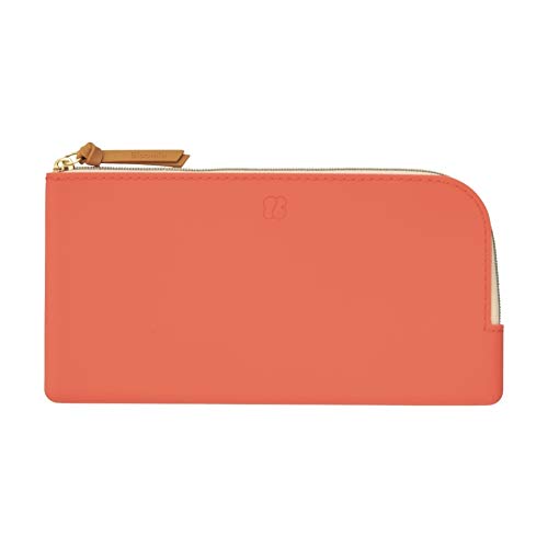 Lihit Lab F7738-3 Flat Pouch, Pen Size, Poppy Red