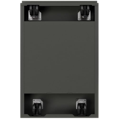 Scranton & Co 3-Drawer Metal Mobile Pedestal Filing Cabinet, Charcoal Finish, 27.75" H x 15" W x 19.88" D, Fully Assembled Steel Construction, Lockable Box/File Drawers, Office Storage Solution
