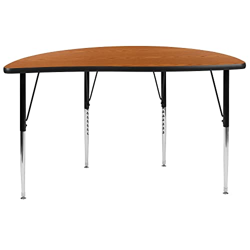 Flash Furniture 47.5 in Half Circle Activity Table, Oak