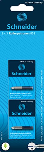 Schneider 852 Blister Pack of 10 Rollerball Cartridges for Breeze/Baseball and ID Duo Pens-Erasable Ink Royal Blue