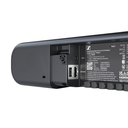 Sennheiser TeamConnect Bar S All‑in‑One Video Conferencing Bar with Integrated Audio & Camera for Small Meeting Rooms and Collaboration Spaces