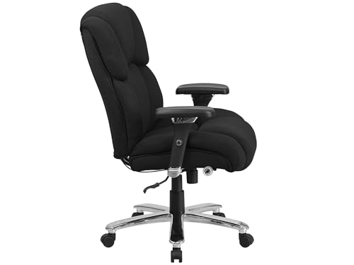 Scranton & Co Contemporary Fabric Big & Tall Swivel Office Chair in Black