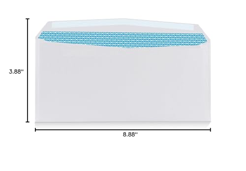 Aimoh #9 Business Envelopes Letter Size, Security White Gummed 2500