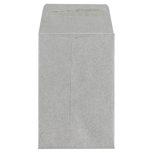 LUXPaper #4 Coin Envelopes | 3'' x 4 1/2'' | Silver Metallic | 80lb. Text | 1,000 Qty