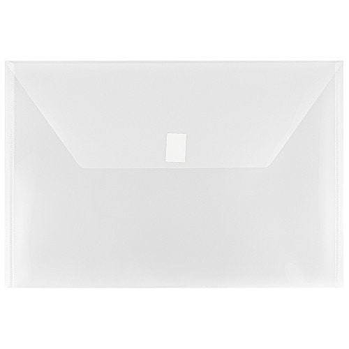 JAM PAPER Plastic Envelopes with Hook & Loop Closure - Legal Booklet - 9 3/4 x 14 1/2 - Assorted Colors - 12/Pack