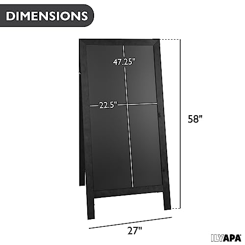 Ilyapa A Frame Chalk Board Easel Sign 27x58 in - Sandwich Signs Outdoor